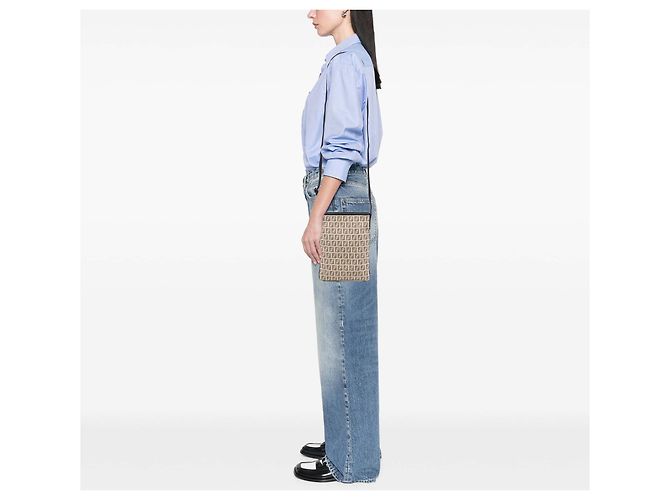 Fendi Beige Zucchino Canvas Crossbody - vista 6