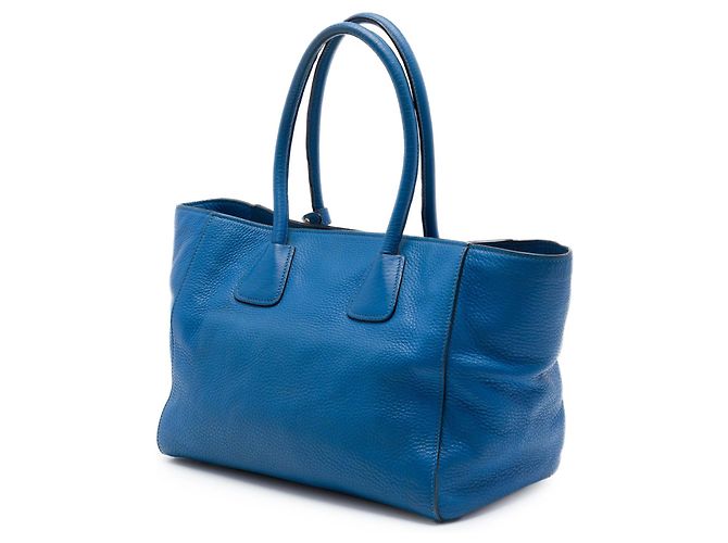 Tote convertibile con tasca frontale in Vitello Daino blu Prada - vista 2