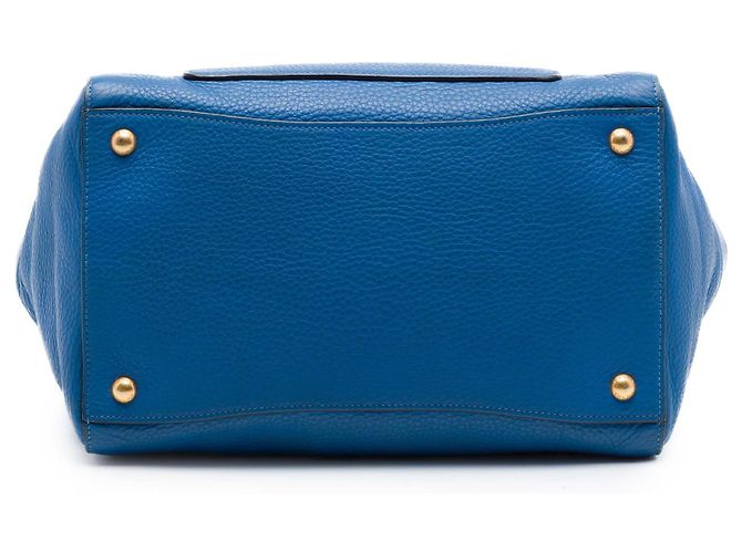 Tote convertibile con tasca frontale in Vitello Daino blu Prada - vista 3