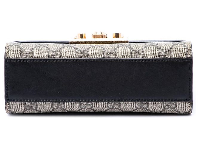 Gucci Beige Small GG Supreme Padlock Crossbody - vista 3