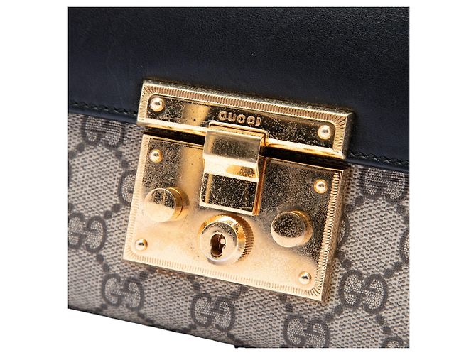 Gucci Beige Small GG Supreme Padlock Crossbody - vista 5