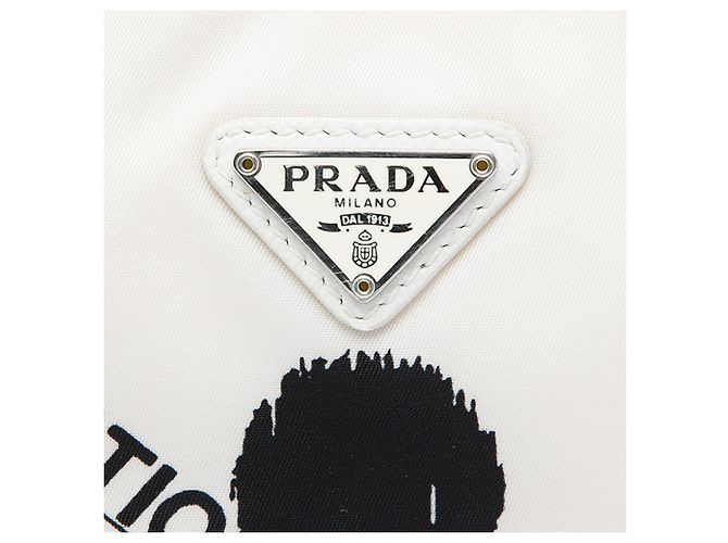 Borsa a Spalla Prada White Mini Re Nylon Polka Dot Re Edition 2000 Bianco - vista 5