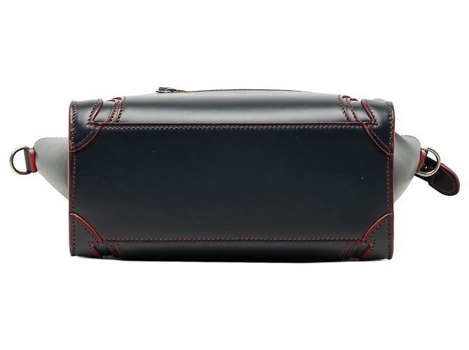Céline Borsa Tote Luggage in pelle di vitello liscia bicolore blu Nano di Celine - vista 3