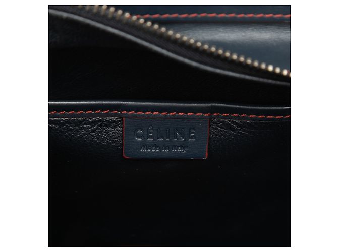 Céline Borsa Tote Luggage in pelle di vitello liscia bicolore blu Nano di Celine - vista 5