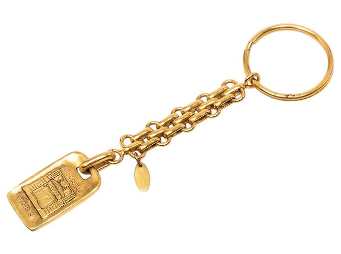 Chanel Portachiavi e Charm per borsa Logo Paris placcato oro D'oro - vista 2