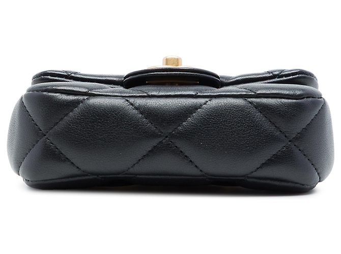 Chanel Black CC gestepptes Kalbsleder Lady Kartenetui mit Chain Top Handle Tasche Schwarz - Ansicht 3