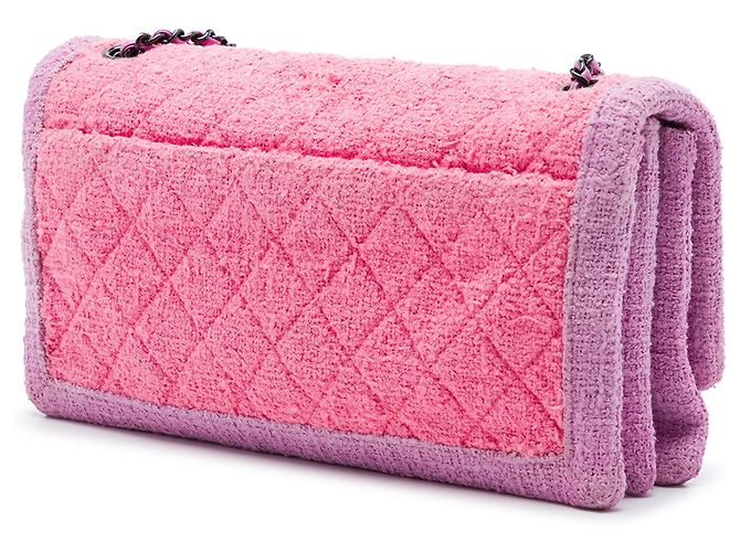 Chanel Pink CC Tweed Trapuntato con patta a soffietto Rosa - vista 2