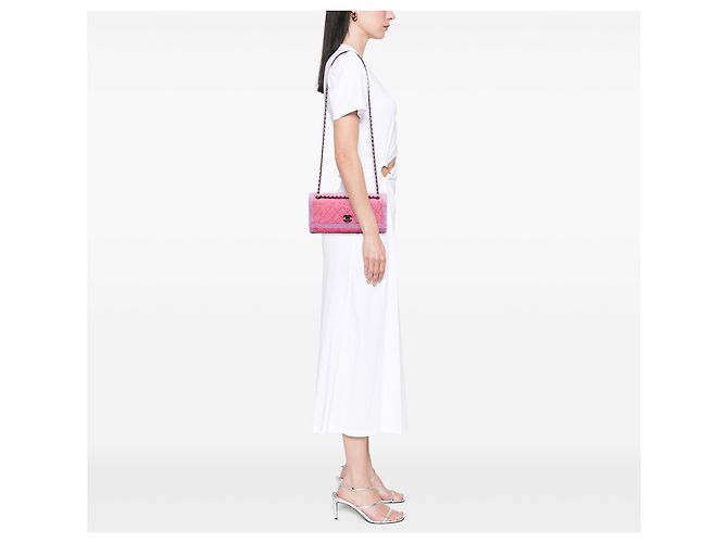 Chanel Pink CC Tweed Trapuntato con patta a soffietto Rosa - vista 6