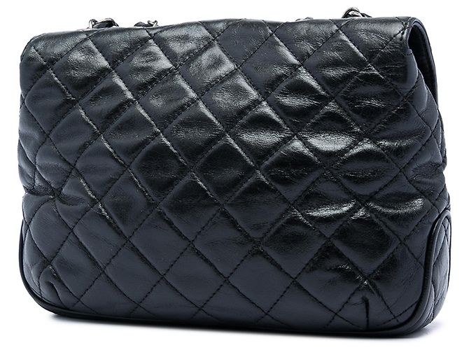 Chanel Black CC Quilted Calfskin Single Flap Nero - vista 2