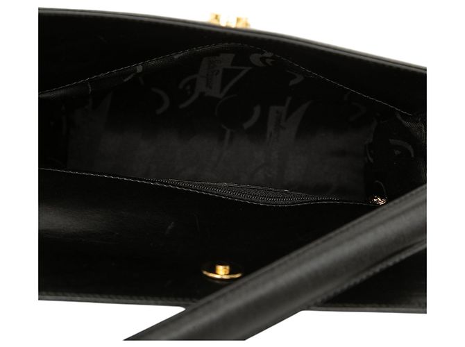 Salvatore Ferragamo Borsa a tracolla Ferragamo in pelle nera Gancini Nero - vista 4