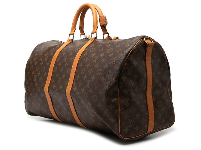 Louis Vuitton Marrone Monogram Keepall Bandouliere 55 - vista 2