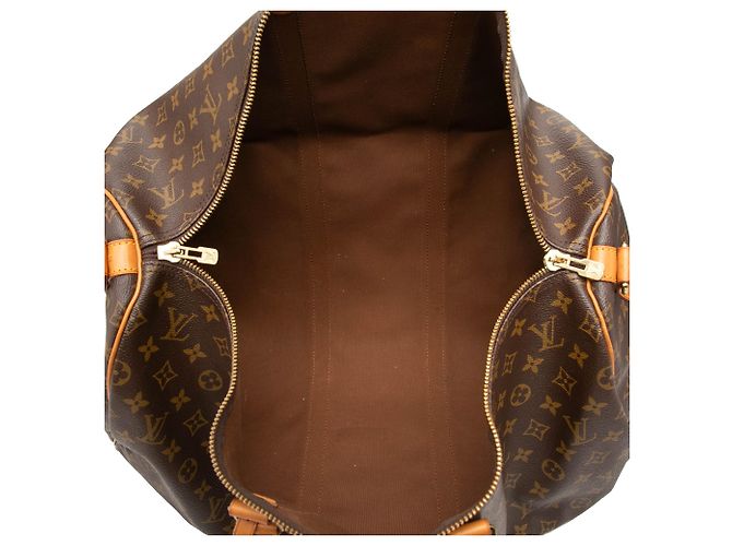 Louis Vuitton Marrone Monogram Keepall Bandouliere 55 - vista 4