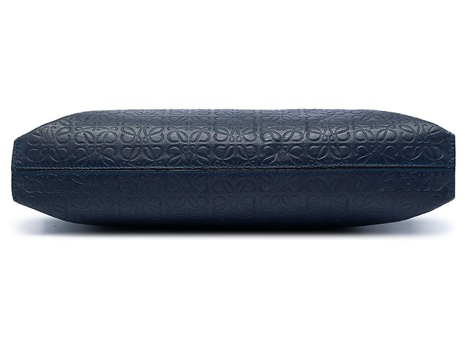 Clutch LOEWE Blue Embossed Anagram Leather Repeat T Blu navy - vista 3