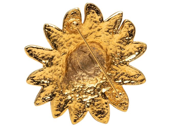 Spilla Sole Testa di Leone CC Placcata Oro Chanel D'oro - vista 3