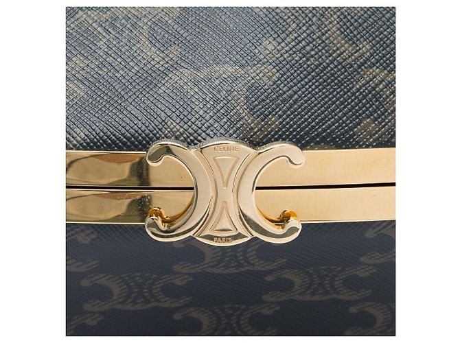 Céline Borsa pranzo Celine in tela rivestita Triomphe marrone Marrone scuro - vista 5
