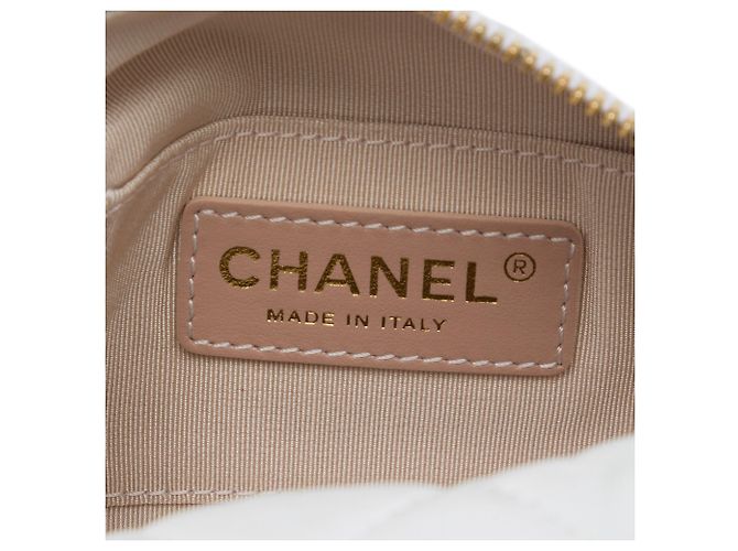 Chanel White Small Quilted Lambskin Perfect Meeting Hobo Bianco - vista 5