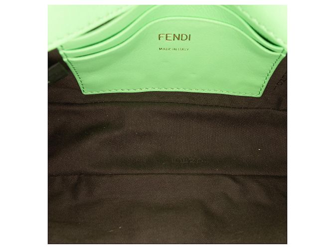 Bolso Baguette Fendi Verde en cuero con relieve Mini Zucca Verde claro - vista 4