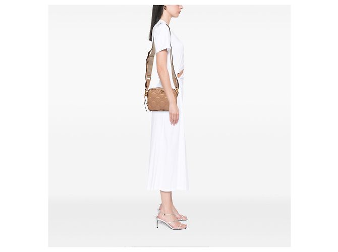 Gucci Beige Small GG Matelasse in pelle di vitello a tracolla - vista 6