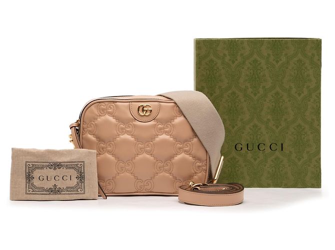 Gucci Beige Small GG Matelasse in pelle di vitello a tracolla - vista 7