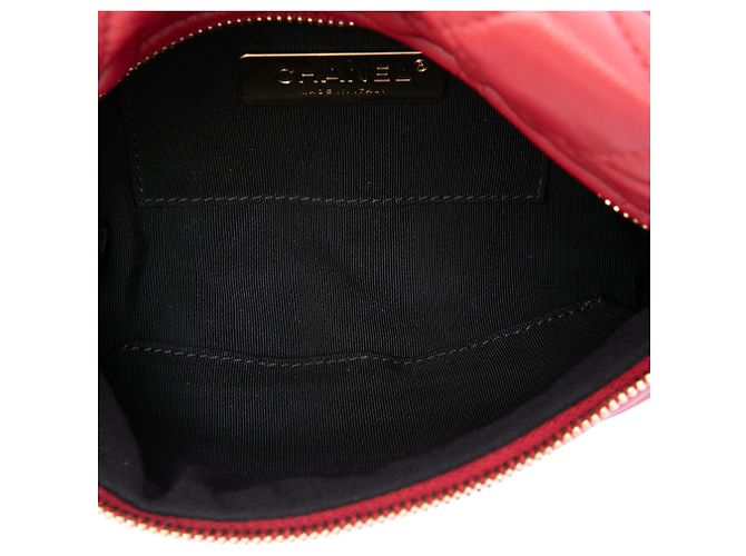 Chanel Red CC gesteppte Lammfell Gürteltasche Rot - Ansicht 4