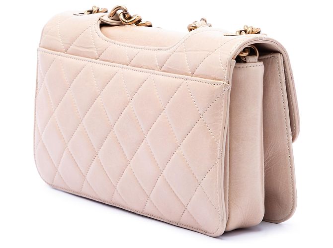 Chanel Beige Medium Quilted Aged Calfskin Perfect Edge Flap - view 2