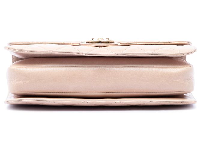 Chanel Beige Medium Quilted Aged Calfskin Perfect Edge Flap - view 3