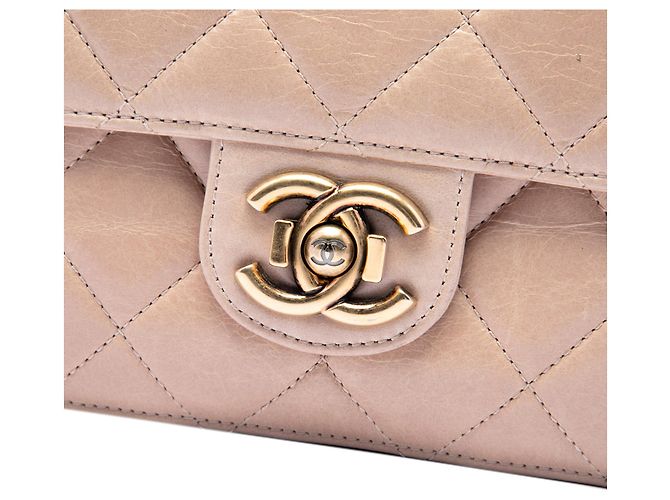 Chanel Beige Medium Quilted Aged Calfskin Perfect Edge Flap - view 5