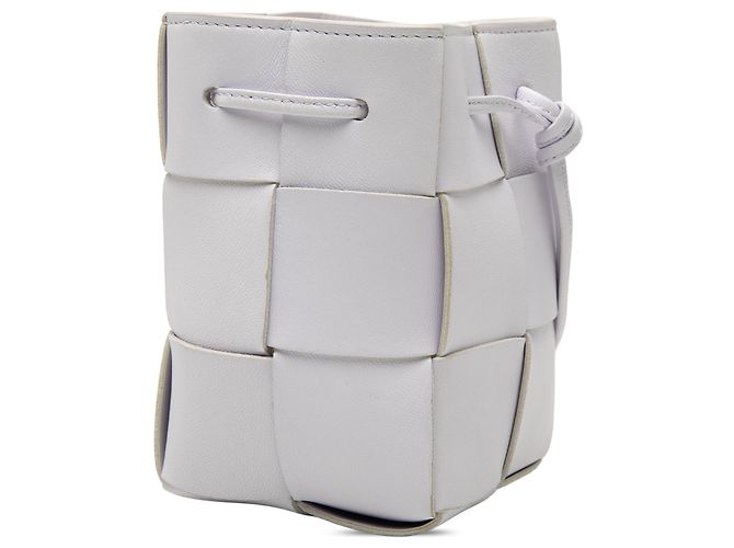 Borsa a secchiello Bottega Veneta White Mini Nappa Maxi Intrecciato Cassette Bianco Bianco sporco - vista 2