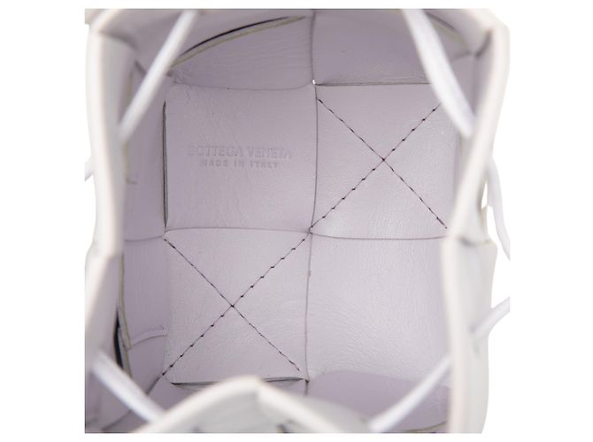 Borsa a secchiello Bottega Veneta White Mini Nappa Maxi Intrecciato Cassette Bianco Bianco sporco - vista 4
