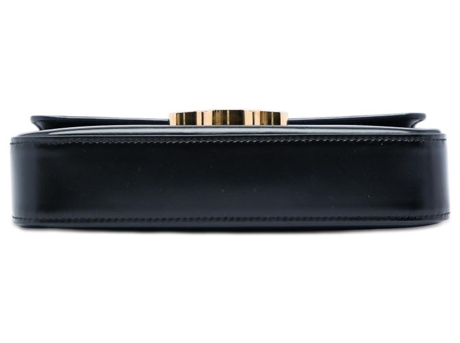 Céline Celine Claude Chain Schultertasche aus schwarzem glänzendem Kalbsleder - Ansicht 3