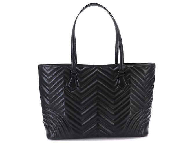 Gucci GG Marmont gesteppte große Tote Handtasche Schwarz - Ansicht 3