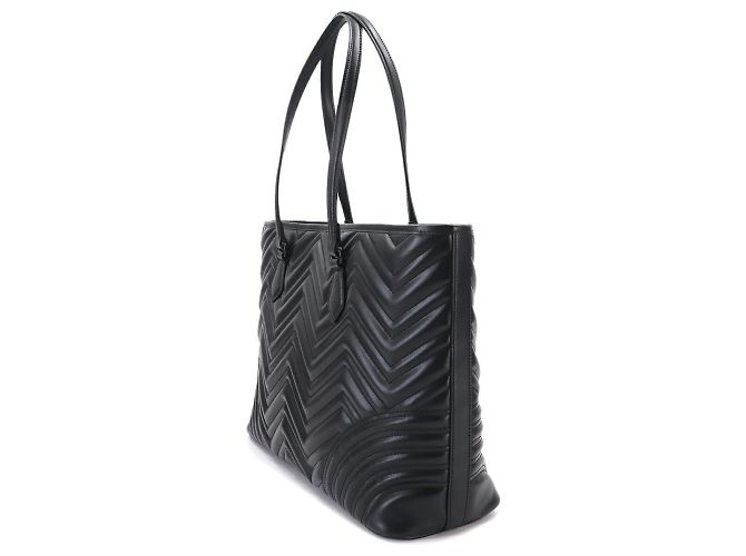 Gucci GG Marmont gesteppte große Tote Handtasche Schwarz - Ansicht 4