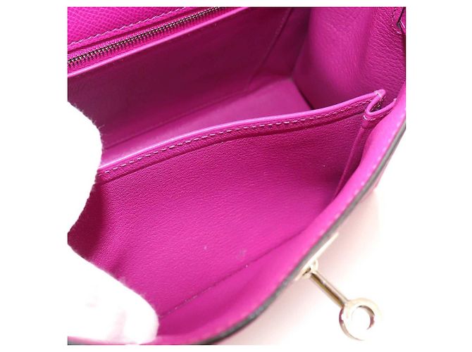 Hermès Borsa Hermes Kelly 25 Epsom Rose Purple Porpora - vista 10