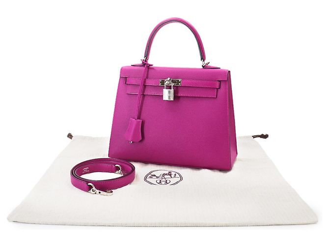 Hermès Borsa Hermes Kelly 25 Epsom Rose Purple Porpora - vista 2