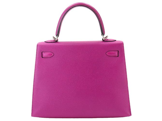 Hermès Borsa Hermes Kelly 25 Epsom Rose Purple Porpora - vista 3