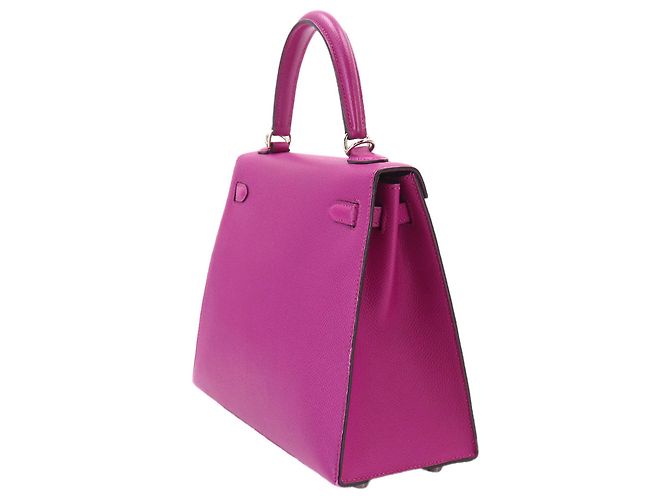 Hermès Borsa Hermes Kelly 25 Epsom Rose Purple Porpora - vista 4
