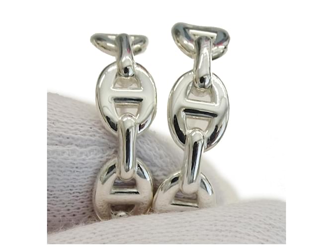 Hermès Orecchini Chaine d'Ancre Enchainée Hermes Argento - vista 12