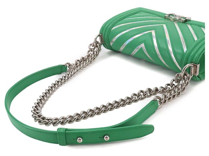 Bolso de Hombro Chanel Boy Chain Verde - vista 5