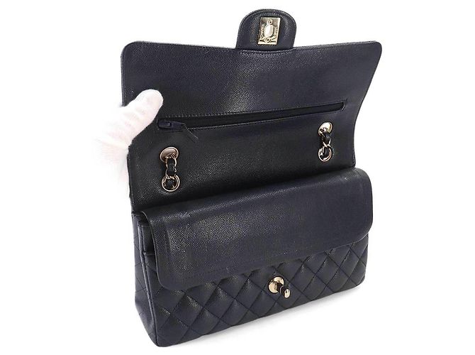 Timeless Borsa a Spalla Chanel Matelasse 25 Chain Blu navy - Ansicht 7