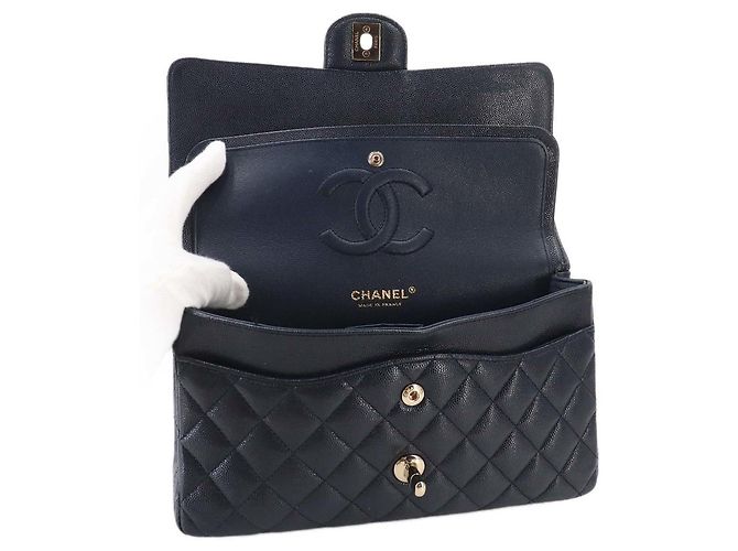 Timeless Borsa a Spalla Chanel Matelasse 25 Chain Blu navy - Ansicht 8