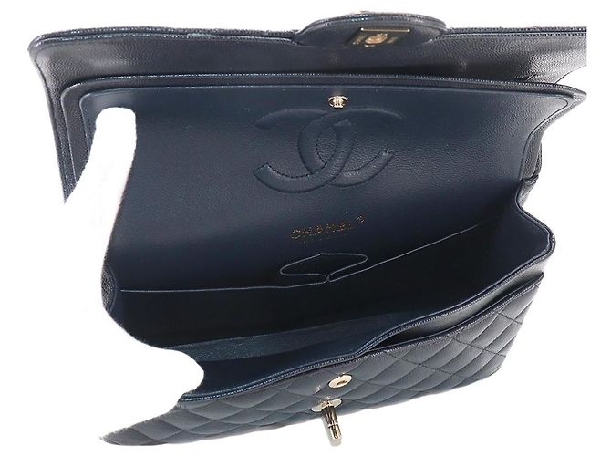 Timeless Borsa a Spalla Chanel Matelasse 25 Chain Blu navy - Ansicht 9