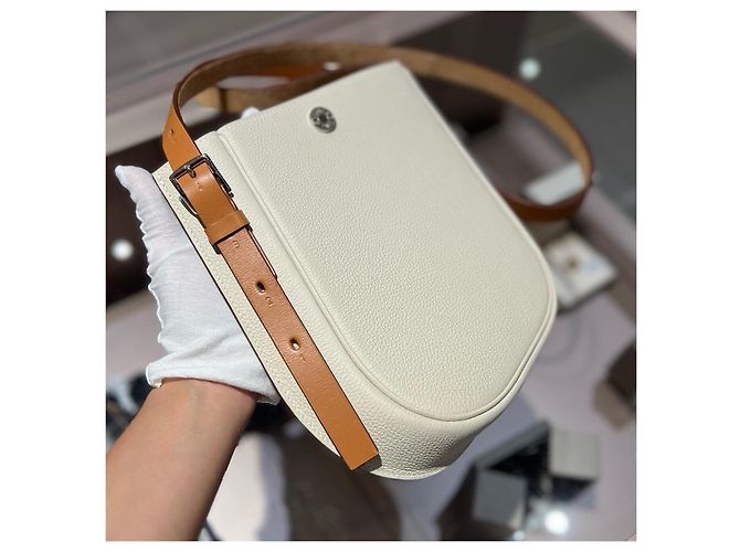 Bolso Hermès Perspective Cavaliere Castaño Blanco - vista 4