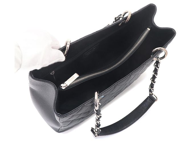 Borsa Tote Chanel Matelasse Grand Chain Nero - vista 7