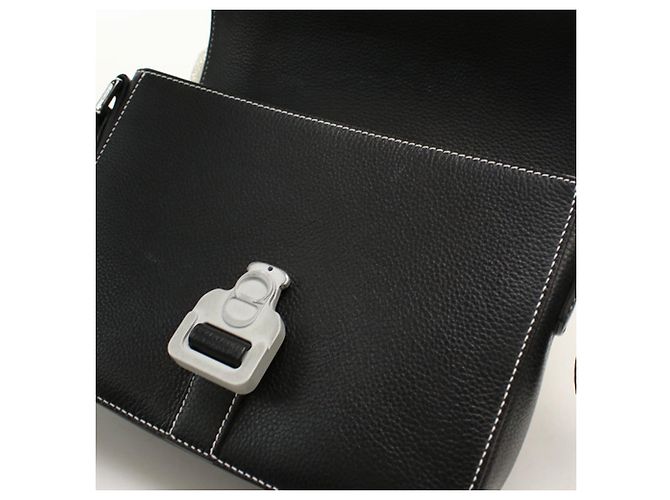 Borsa a tracolla in pelle nera Christian Dior Nero - vista 5