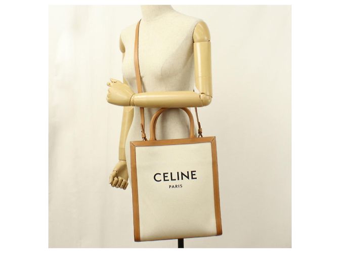 Céline CELINE Canvas Tote Bag in Weiß - Ansicht 8