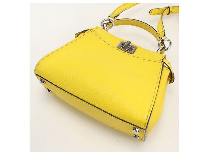 Borsa Fendi 2WAY Peekaboo Mini Giallo - vista 2