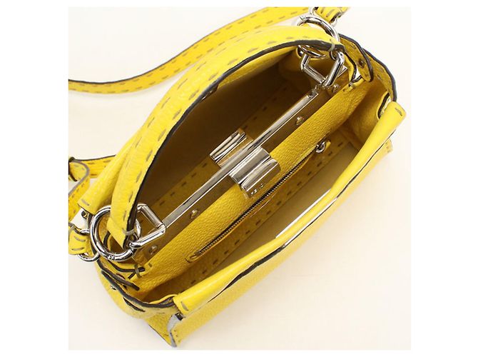 Borsa Fendi 2WAY Peekaboo Mini Giallo - vista 3