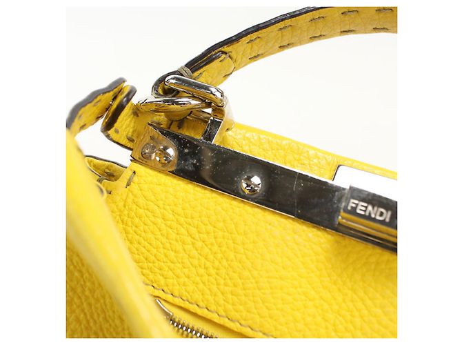 Borsa Fendi 2WAY Peekaboo Mini Giallo - vista 7
