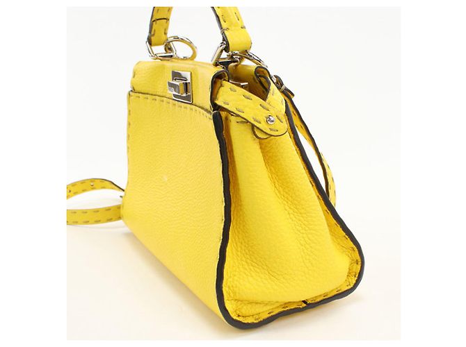 Borsa Fendi 2WAY Peekaboo Mini Giallo - vista 8
