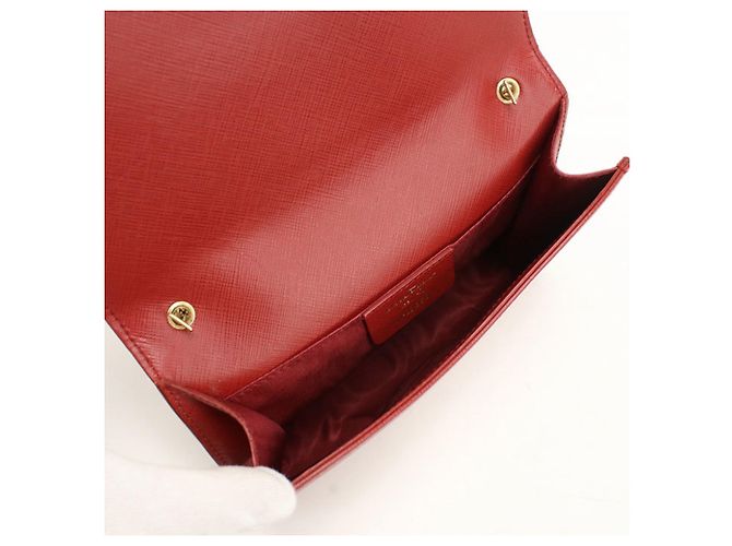 Borsa a tracolla in pelle rossa Salvatore Ferragamo Rosso - vista 3